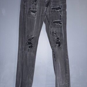 Aeropostale Men's Skinny Jeans - Distressed Black